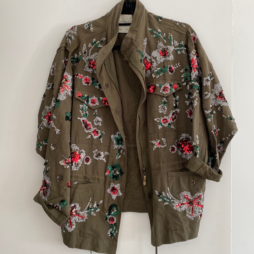 Zara military sequin jacket